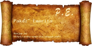 Pakó Emerita névjegykártya